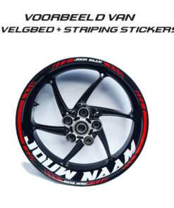 voorbeeld van velgbed plus striping stickers