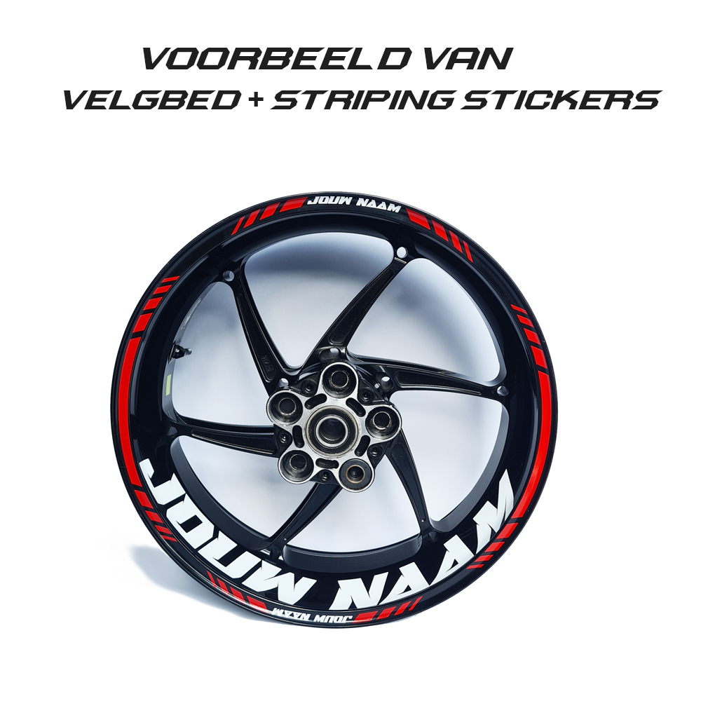 voorbeeld van velgbed plus striping stickers