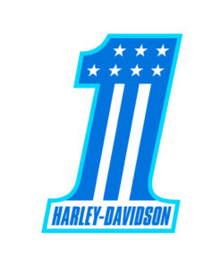 harley vlag nummer lichtblauw sticker