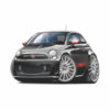fiat500 cartoon sticker