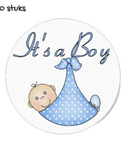 Its a boy stickers rond geboortestickers