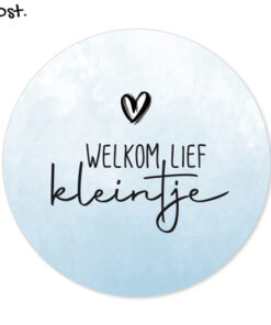 Welkom lief kleintje jongetje blauwe geboorte stickers 20st