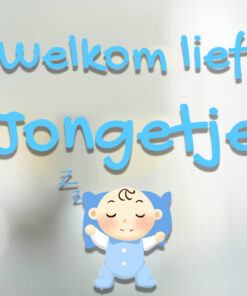 welkom lief jongetje geboorte sticker