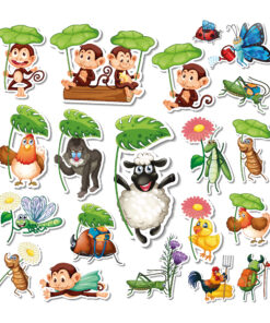Groot stickervel dieren variatie