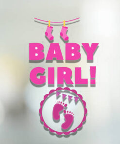 betaalbare kwaliteitssticker babygirl geboorte sticker, babyshower