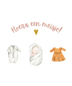 kwaliteits geboortesticker Hoera een meisje nr