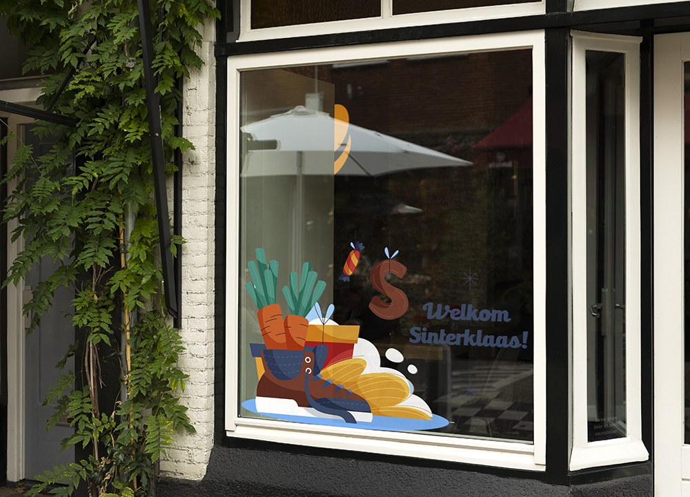 welkom sinterklaas raamsticker