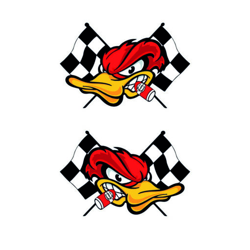 hot rod duck speedfreak smoker sticker