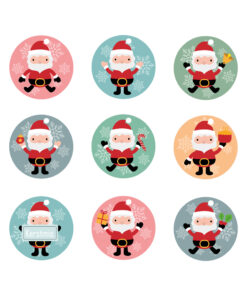 gezellige ronde kerststickers voor op het raam