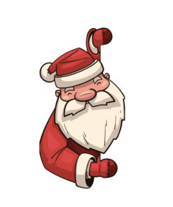 grappige en vrolijke kerstman raam of muursticker