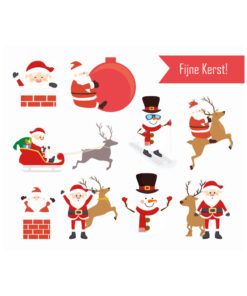 kerst stickers negen stuks raamstickers