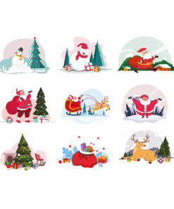 kerst stickers negen stuks raamstickers