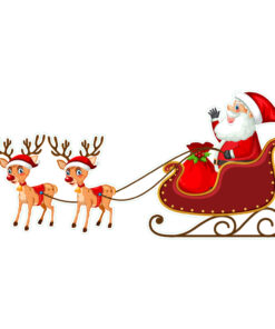 kerstman met arreslee raamsticker