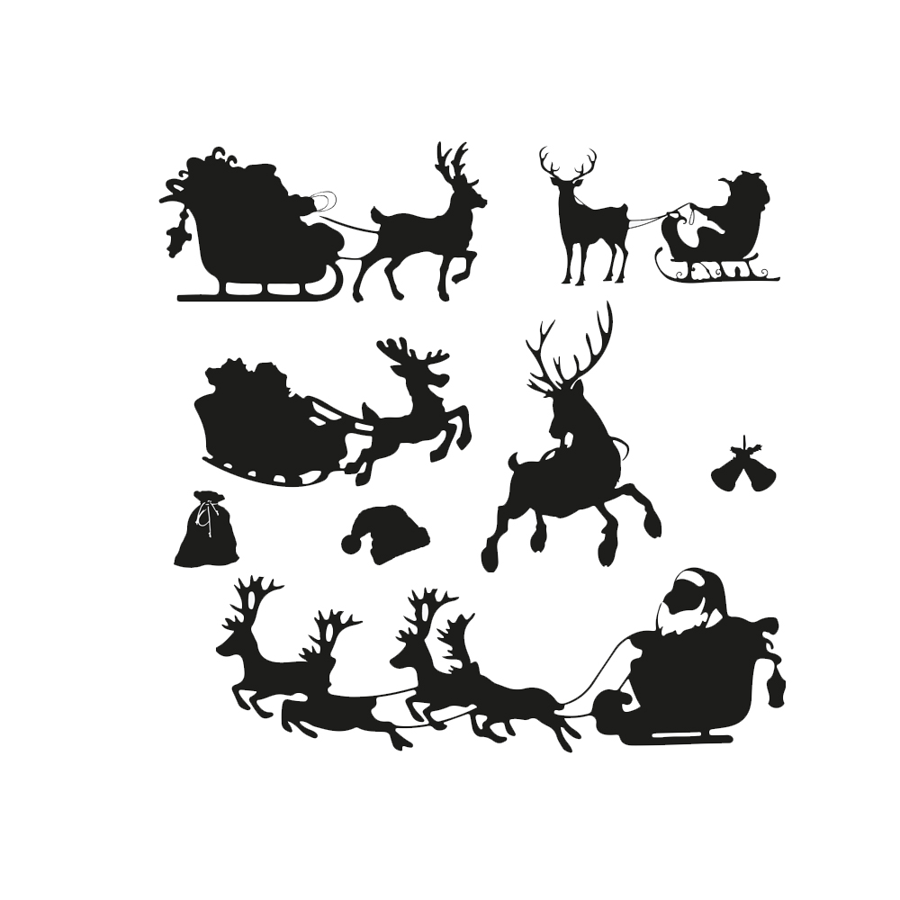 kerstmis silhouette stickers stuks