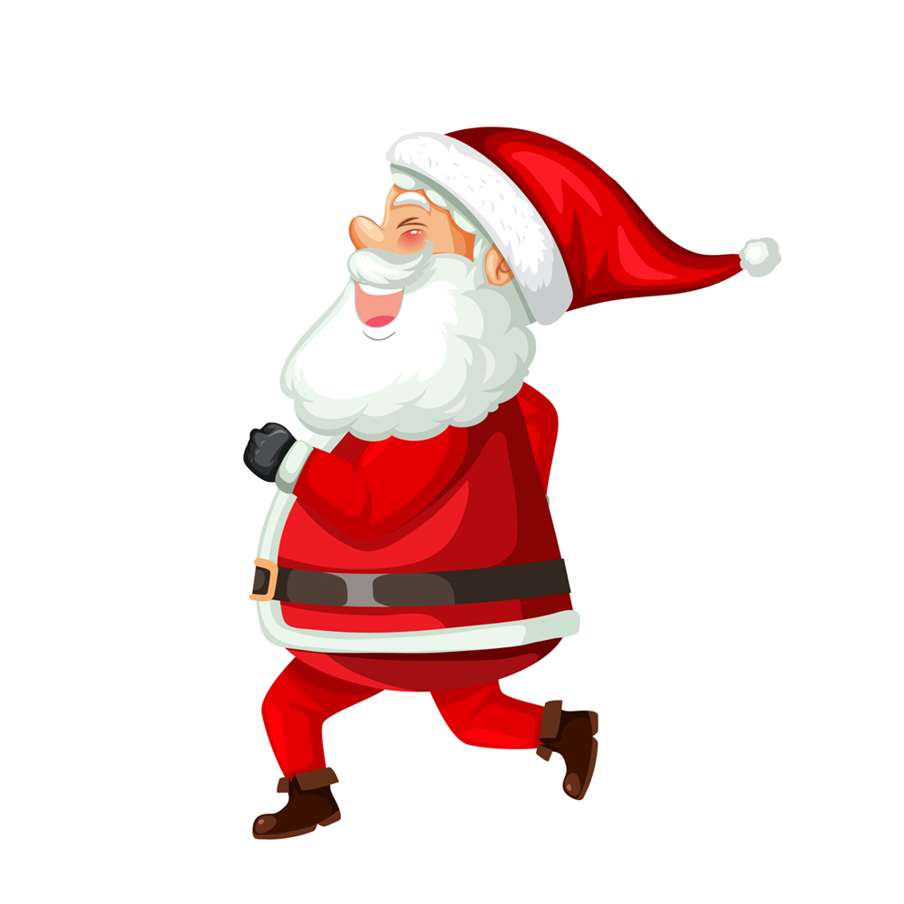 lachende kerstman (raam)sticker