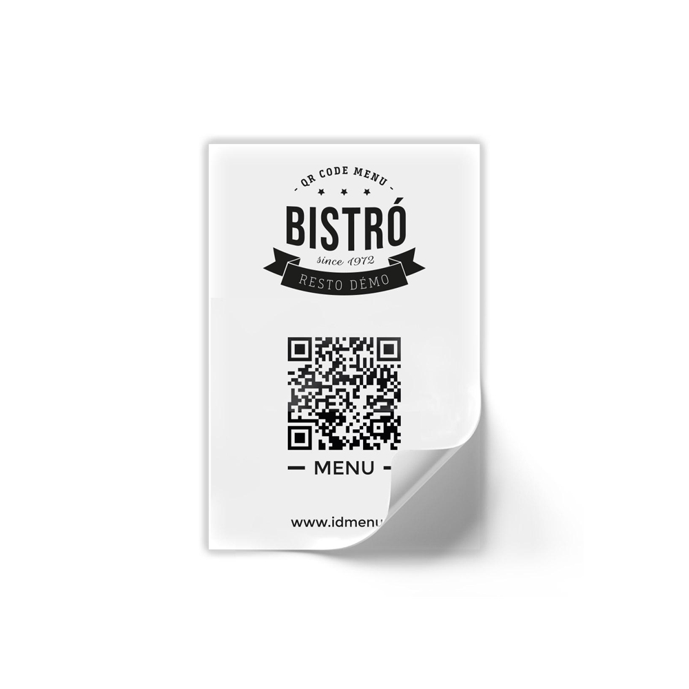 horeca qr code menu sticker