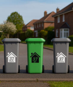 vuilcontainer kwaliteitsstickers met eigen tekst