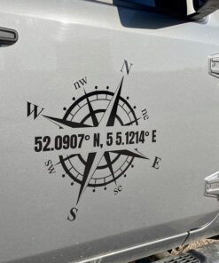 coördinaten sticker kompas