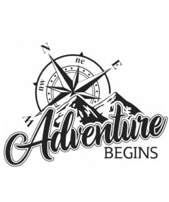 adventure begins sticker camper caravan