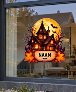 Gepersonaliseerd Halloween spookhuis met volle maan preview