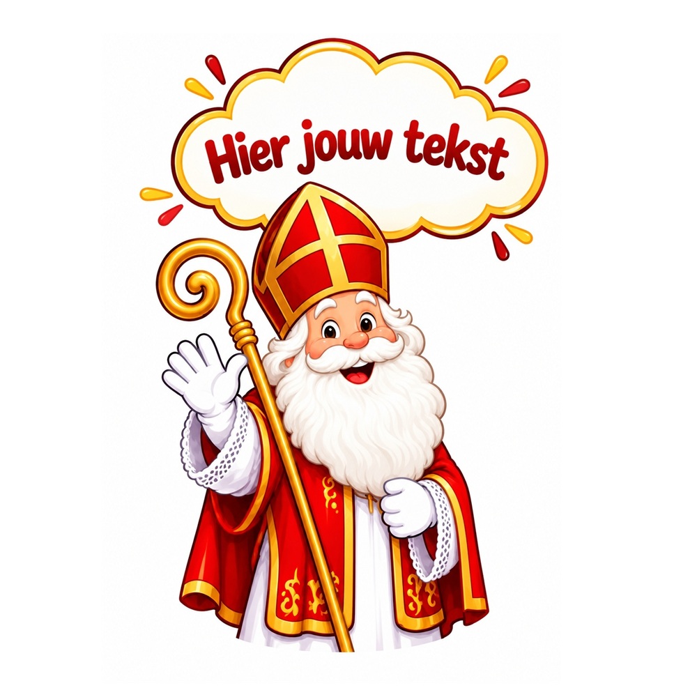 Gepersonaliseerde Sinterklaas sticker | Persoonlijke boodschap van Sinterklaas!
