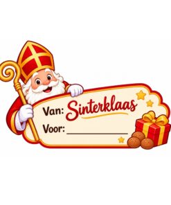 Gepersonaliseerde Sinterklaas sticker | Van Sinterklaas, voor ....... (Variant 2)