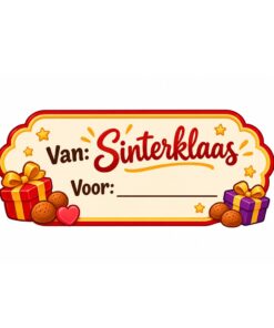 Gepersonaliseerde Sinterklaas sticker | Van Sinterklaas, voor ....... (Variant 1)