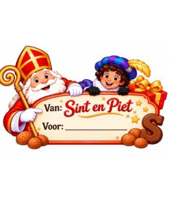 Gepersonaliseerde Sinterklaas sticker | Van Sint en Piet, voor ....... (Variant 2)