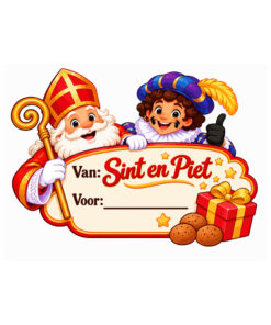 Gepersonaliseerde Sinterklaas sticker | Van Sint en Piet, voor ....... (Variant 1)