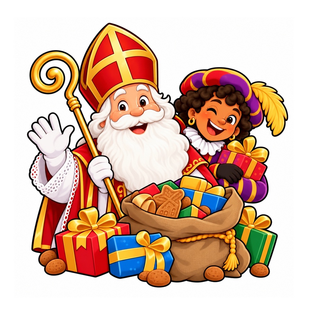 Sinterklaas Raamsticker | Een vrolijke verrassing vol cadeautjes en lekkers