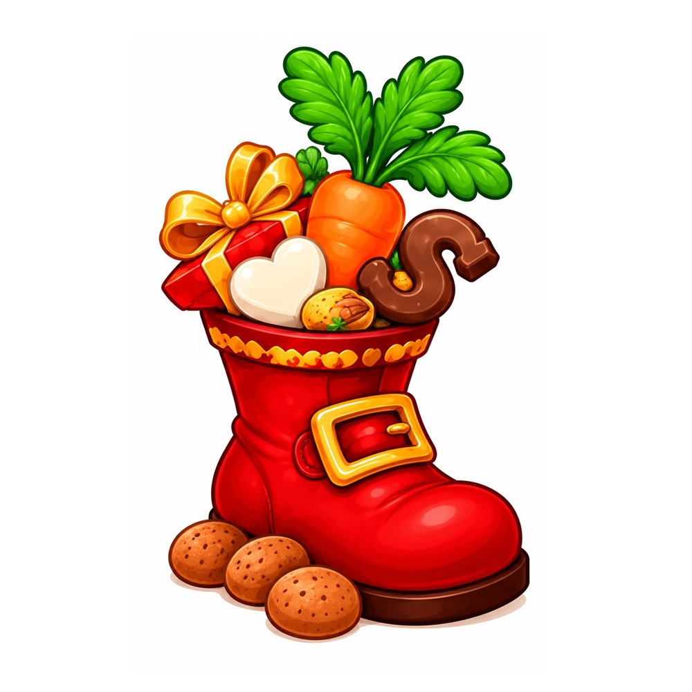 Sinterklaas Raamsticker | Feestelijke rode schoen vol lekkers