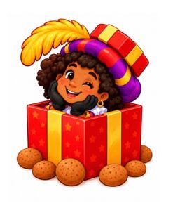 Sinterklaas Raamsticker | Een vrolijke Piet als cadeautje