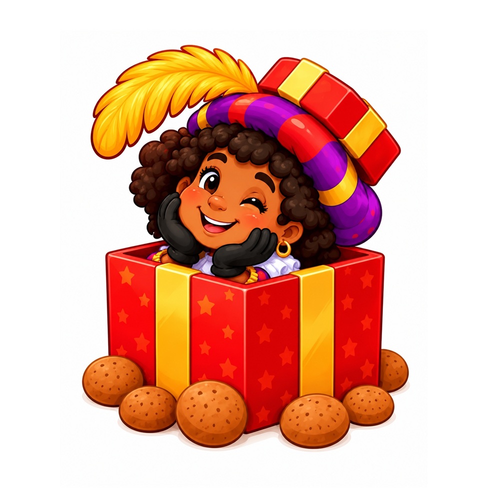 Sinterklaas Raamsticker | Een vrolijke Piet als cadeautje