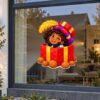 Sinterklaas Raamsticker | Een vrolijke Piet als cadeautje preview