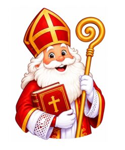 Sinterklaas Raamsticker | De lieve Sint met zijn gouden staf