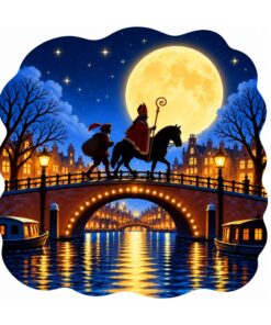 Sinterklaas Raamsticker | Een magische tocht door de nacht
