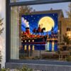 Sinterklaas Raamsticker | Een sprookjesachtige intocht onder de volle maan preview
