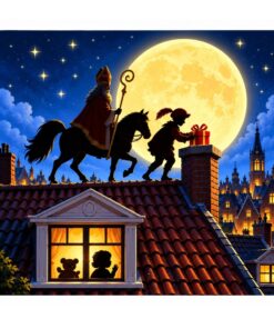 Sinterklaas Raamsticker | Een magische verrassing op het dak