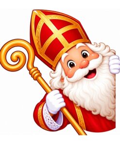 Sinterklaas Raamsticker | Sinterklaas kijkt om het hoekje (Links)