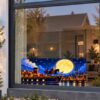 Sinterklaas Raamsticker | Sinterklaas en Piet varen door de nacht preview