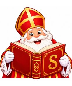 Sinterklaas Raamsticker | Sinterklaas leest voor uit zijn grote boek